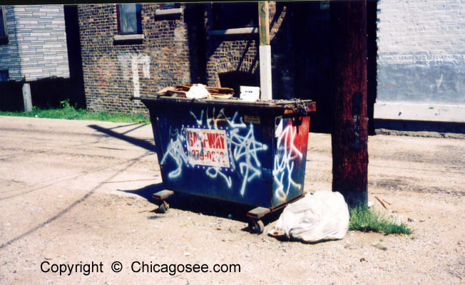 Graffit on Dumpster message, Chicago