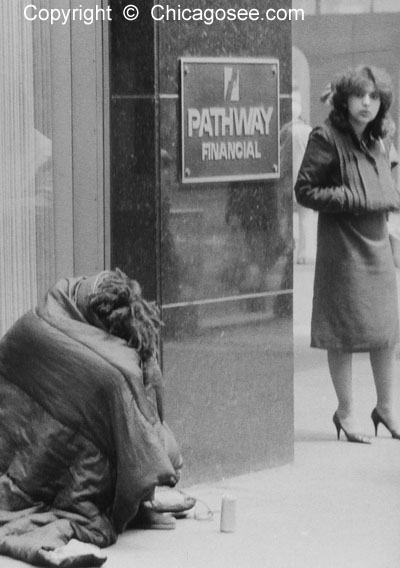 Homeless beggar remains, Chicago