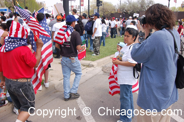 Woman photographer, Immigration Reform March, 2007