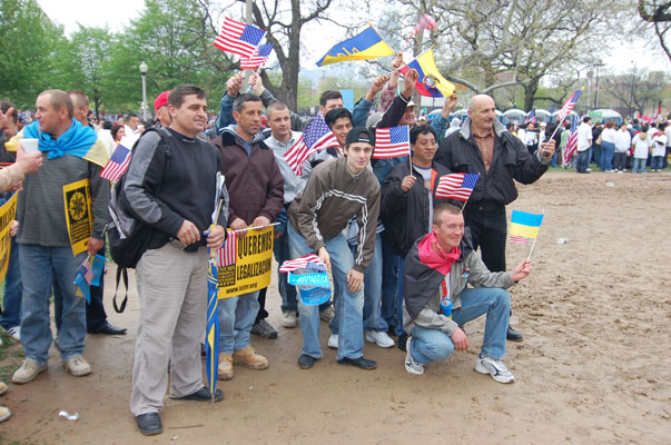 Ukranians join Immirgration March, Chicago, 2006