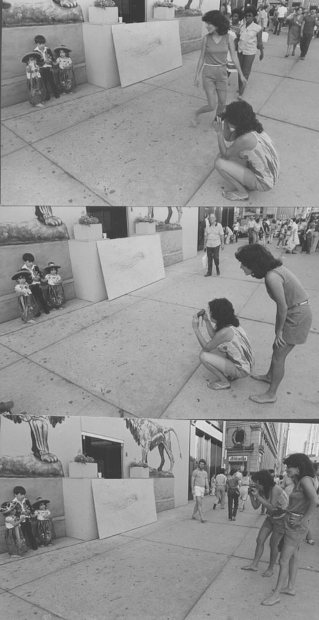 Mexican-American Mother photographs her children in costume, Chicago, 1983