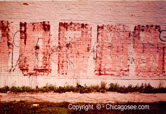 Graffiti painted over, Chicago, 1981