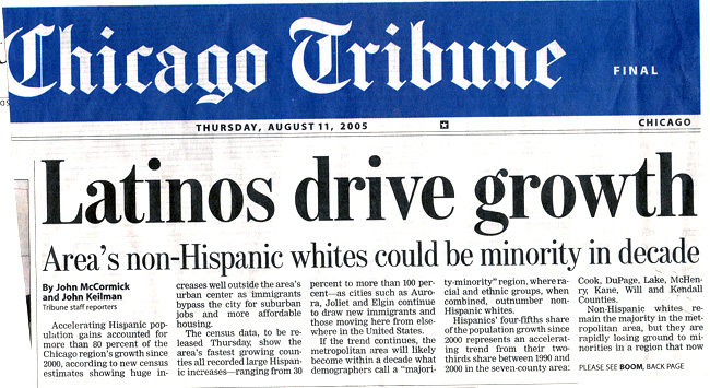 Mexicans in Chicago, newspaper account and comic photo