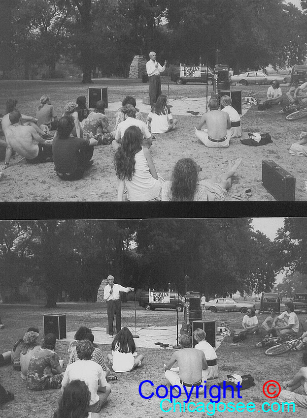 Tim Leary "Legalize Hemp" rally, Chicago, 1991