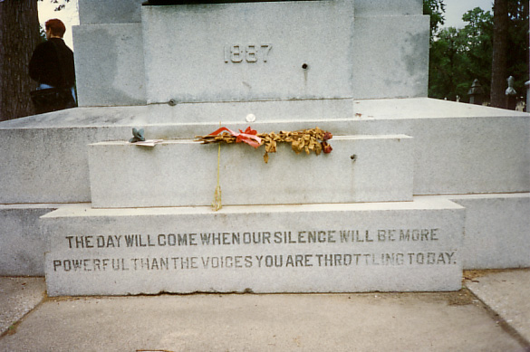 Louis Lingg's last words, Chicago, on Haymarket Martyrs' Monument