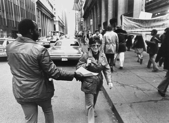 Hospital cuts protest, Chicago, 1978 leafletter