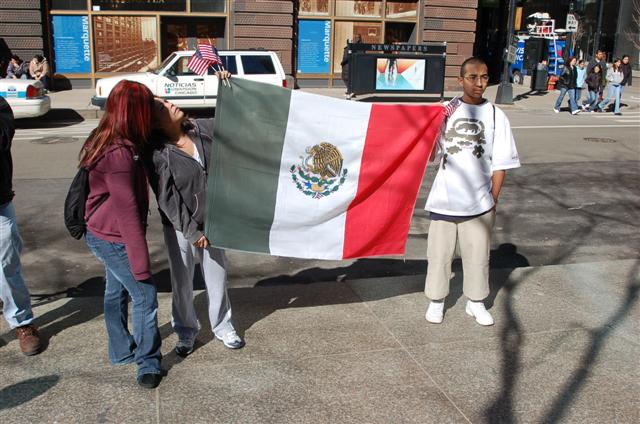 Mexican Flag at Chicago Immirgration Protest, March 10, 2007