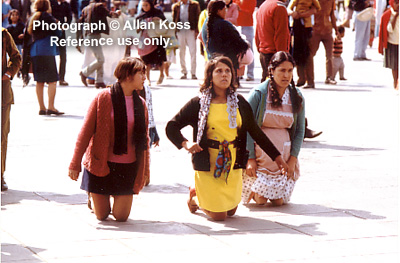 Women crawling on knees to Basilica de Guadalupe, Mexico