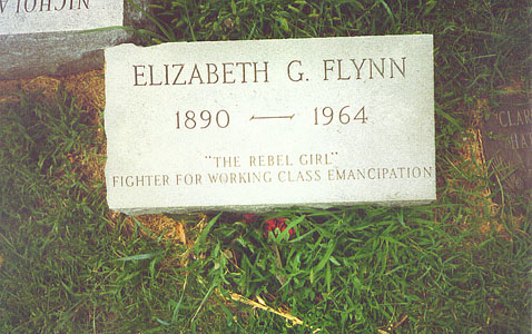 "The Rebel Girl" Elizabeth Gurley Flynn gravestone, on chicagosee.com