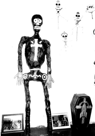 Skeleton paper-mache in Day of Dead art show, Chicago