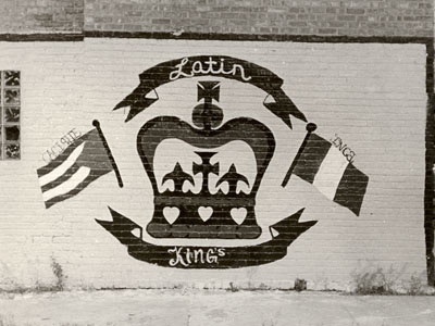 Latin King wall mural. Chicago