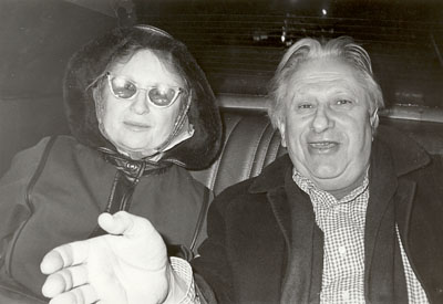 Studs Terkle and wife Ida in Chicago Taxicab