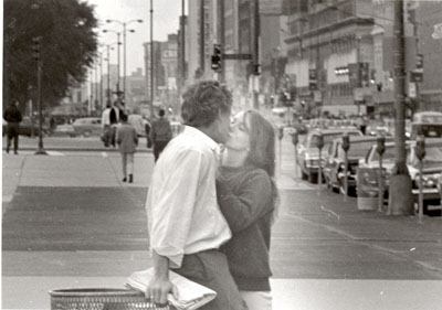 Kissing couple, Chicago, 1968