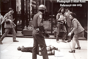 Antiwar protestor clubbed, San Francisco SWAT, 1970