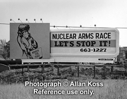 Billboard, "Stop Arms Race," Chicago, Kennedy Expressway