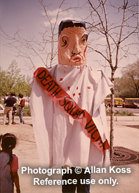 "Death Squad" puppet, Chicago protest