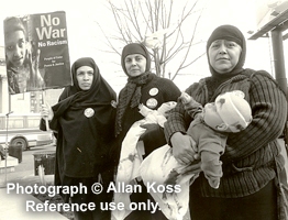 "No War" signsign, Chicago Iraq war demonstration, 2003