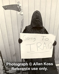 Grim Reaper goes to Iraq photograph