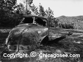 Abandoned junk Volkswagen in country, USA