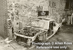 Abandoned, stripped, junk car, Chicago