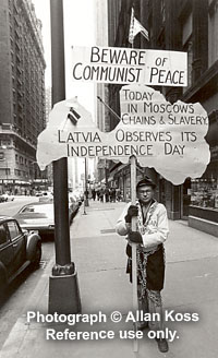 Anti communist protestor, Chicago streets