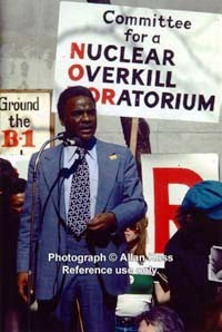 Congressman Harold Washington, Ban B-1 Bomber Protest, Chicago