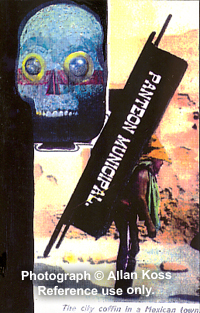 Coffin Postcard created by Allan Koss for "Day of the Dead"