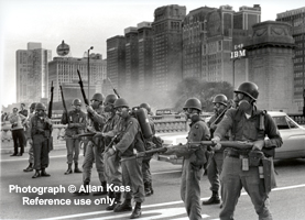 National Guard, fixed bayonets, Chicago 1968, Democratic Convention