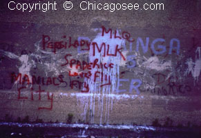 "Mniac City" Chicago wall graffiti
