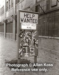 gang graffiti on sign, Chicago