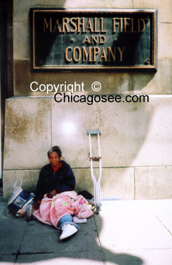 homeless woman, downtown Chicago, april 2007