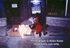 Homeless sleeping in doorway, Chicago