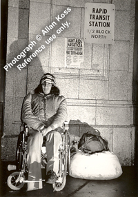 Homeless man in wheelchair, Chicago