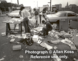 Shoe Sales at outdoor market, Chicago