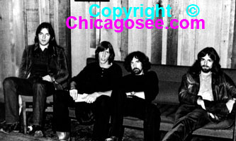 Pink Floyd, backstage sitting, Chicago, 1968