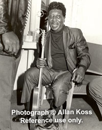 Muddy Waters in dressing room, Chicago, "Fathers & Sons"