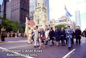 Mayor Jane Byrne leads a parade "Autumfest"