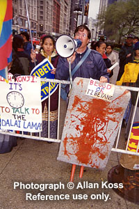 "Free Tibet." protest at Art Institute, Chicago, 1998