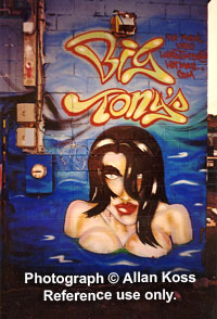 "Big Tony's" Pizza shop wall sexy mural, Chicago