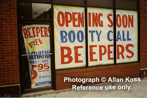 "Booty call" beeper store. Chicago