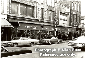 "Smokey Joe's" mens' clothes store, Chicago, Maxwell Street and Downtown