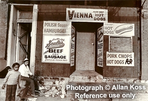 Vienna Hot Dogs, storefront, Chicago, Maxwell Street