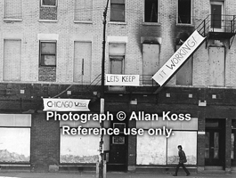 "Chicago Works" slogan on building